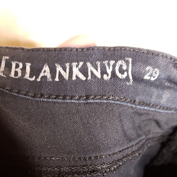 Blank NYC Womens Black Slick Look Skinny Jeans 29 - Picture 7 of 9